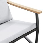 vidaXL Ensemble de meubles de balcon avec coussins 3 Pièces noir acier