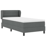 Lit Box Spring vidaXL avec Matelas - Gris Foncé  90x190 cm  Tissu