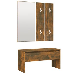 Ensemble de meubles de couloir entrée chêne fumé 80 x 30 5 x 40 cm bois d'ingénierie 02_0010926