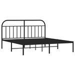 vidaXL Cadre de lit métal sans matelas avec tête de lit noir 183x213cm