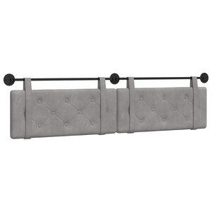 vidaXL Tête de lit suspendue Gris clair Velours