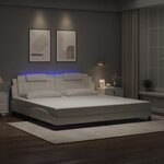 vidaXL Cadre de lit Viana avec LED sans matelas blanc 200x200 cm