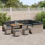 vidaXL Ensemble de canapé de jardin 13 Pièces Gris Poly Rattan