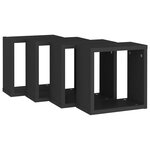 vidaXL Étagères cube murales 4 Pièces noir 30x15x30 cm