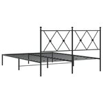 vidaXL Cadre de lit métal avec tête de lit noir 140x200 cm