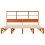 vidaXL Lit bibliothèque sans matelas cire marron 200x200cm bois massif