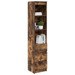 vidaXL Buffet haut chêne fumé 37 5x35x180 cm bois d'ingénierie