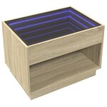vidaXL Table basse avec LED infini chêne sonoma 70x50x50 cm