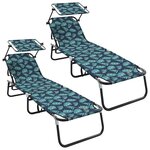 vidaXL Chaise longue pliante 2 pc oxford Multicolore