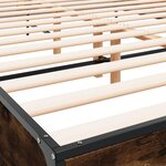 vidaXL Cadre de lit chêne fumé 150x200 cm bois d'ingénierie et métal