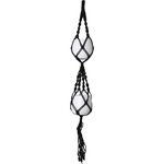 MACRAMÉ DOUBLE NoeUD SPIRAL NOIR 120 CM