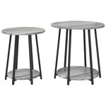 vidaXL Ensemble de tables d'appoint 2 Pièces Gris Sonoma et noir