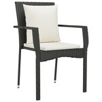 vidaXL Ensemble à manger jardin 9Pièces et coussins noir résine tressée