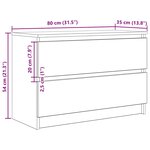 vidaXL Meuble TV gris béton 80x35x54 cm bois d'ingénierie