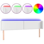 vidaXL Tête de lit à LED Blanc 183x16x78/88 cm Similicuir