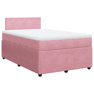 vidaXL Sommier à lattes de lit avec matelas rose 120x190 cm velours