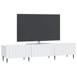 vidaXL Meuble TV Blanc 147 x 34 5 x 32 cm Bois d'ingénierie