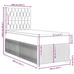 vidaXL Sommier à lattes de lit avec matelas Taupe 100x200 cm Tissu