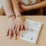 Carnet spirales et lignes - Les hirondelles sur le fil - Blanc