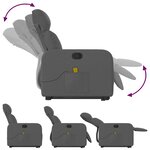 vidaXL Fauteuil de massage inclinable Gris foncé Tissu