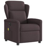 vidaXL Fauteuil de massage inclinable électrique Marron foncé Tissu