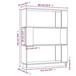 vidaXL Bibliothèque/Séparateur de pièce Gris 80x25x101 cm Pin massif