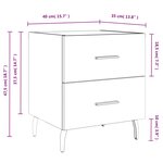 vidaXL Tables de chevet 2 Pièces blanc brillant 40x35x47 5 cm