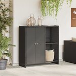 vidaXL Armoire de rangement Noir 100x36x102 cm Rotin