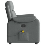 vidaXL Fauteuil de massage inclinable Gris foncé Tissu