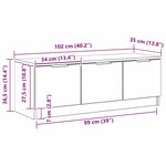 vidaXL Meuble TV Chêne noir 102 x 35 x 36 5 cm Bois d'ingénierie