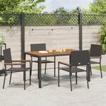 Ensemble de Salle à Manger de Jardin 5 pièces vidaXL Poly Rattan Noir