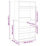 vidaXL Garde-robe Gris béton 100x50x200 cm Bois d'ingénierie
