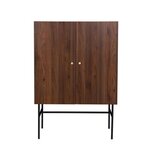 Buffet haut 2 portes 1 tiroir - Bois et métal - LODGE - 90 x 39 5 x 130