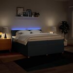 vidaXL Sommier à lattes de lit avec matelas Bleu 200x200 cm Tissu