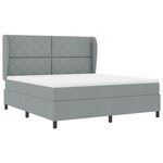 vidaXL Lit à ressorts avec matelas Gris clair 180 x 200 cm tissu