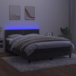vidaXL Sommier à lattes de lit avec matelas LED Gris foncé 140x200 cm
