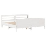vidaXL Cadre de lit sans matelas blanc 200x200 cm bois massif de pin