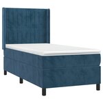 vidaXL Sommier à lattes de lit matelas LED Bleu foncé 90x200cm Velours