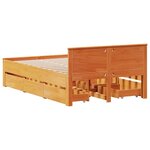 vidaXL Cadre de lit sans matelas avec tête de lit brun cire 120x200 cm