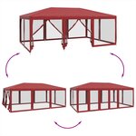 vidaXL Tente de fête avec 10 parois latérales maille rouge 6x4 m PEHD