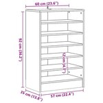 vidaXL Armoire à chaussures Noir 60x35x92 cm Bois d’ingénierie
