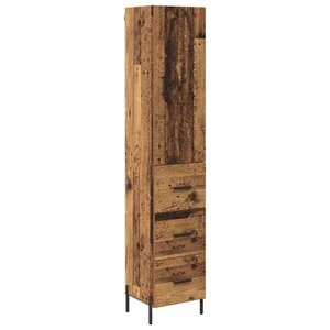 vidaXL Haut Armoire Bois Ancien 34 5 x 34 x 180 cm Bois d'ingénierie