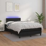 vidaXL Sommier à lattes de lit matelas LED noir 120x190 cm similicuir