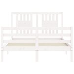 vidaXL Cadre de lit sans matelas blanc 120x200 cm bois massif