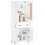 vidaXL Buffet haut Blanc 69 5x34x180 cm Bois d'ingénierie