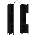 vidaXL Armoire de salle de bain noir 30x30x190 cm bois d'ingénierie