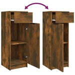vidaXL Meubles de salle de bain 5 Pièces Chêne fumé Bois d'ingénierie