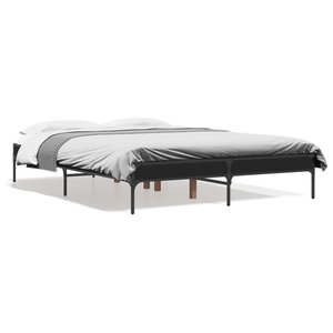 vidaXL Cadre de lit sans matelas noir 135x190 cm