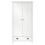 vidaXL Garde-robe à 2 portes Hill Blanc 89x50x170cm Bois de pin solide