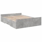 vidaXL Cadre de lit avec tiroirs sans matelas gris béton 120x200 cm